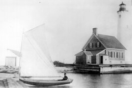 When Tawas Point Lighthouse was completed in 1876, the lighthouse keeper could dock a boat almost at his front door.